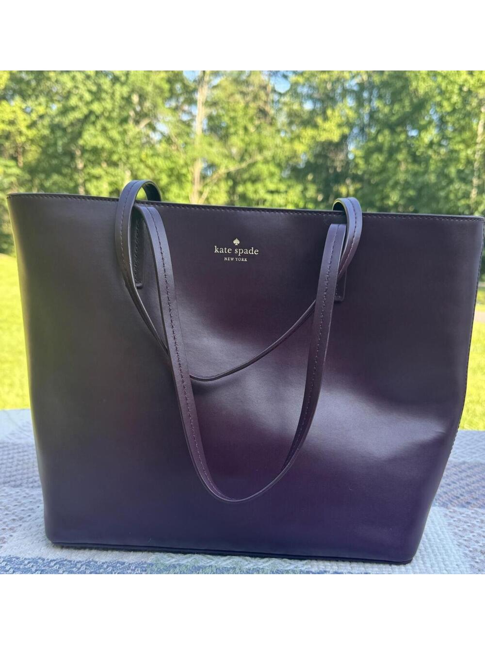 Kate Spade New York Purple Leather Tote Bag
